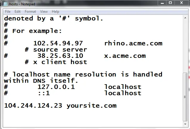 add ip address to hosts file