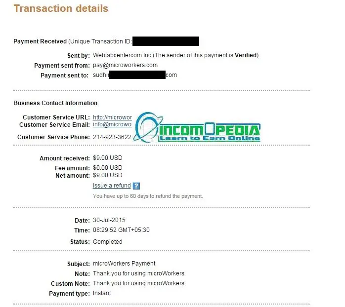 Microworkers Payment proof
