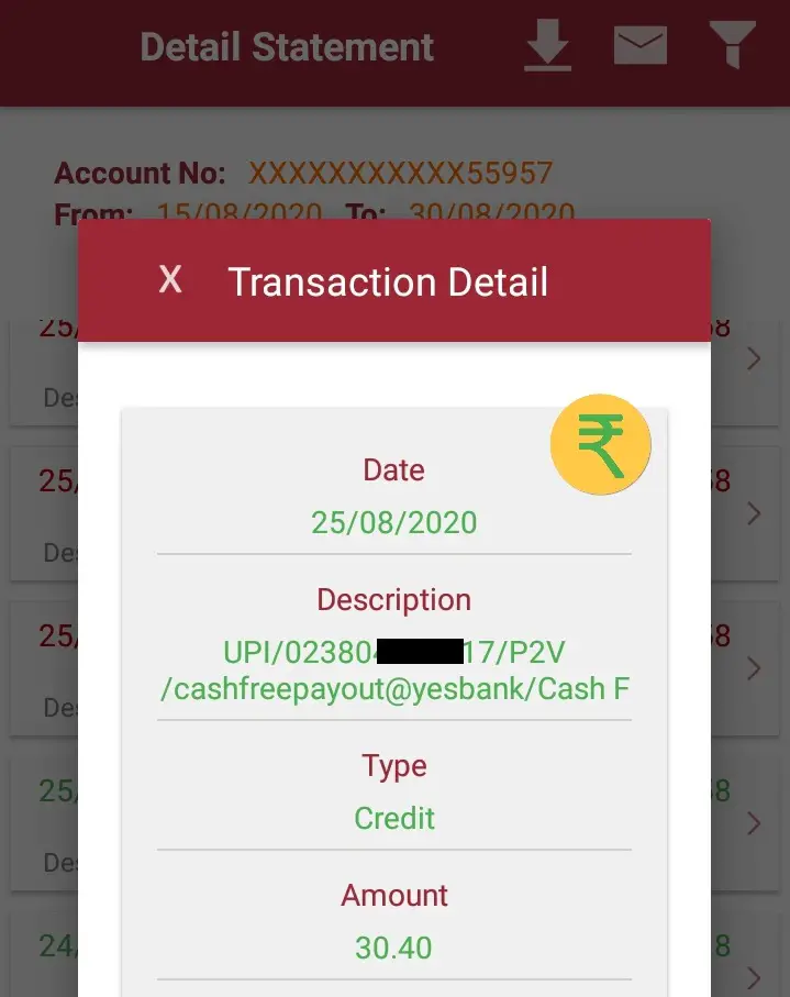 winzo payment proof UPI bank account