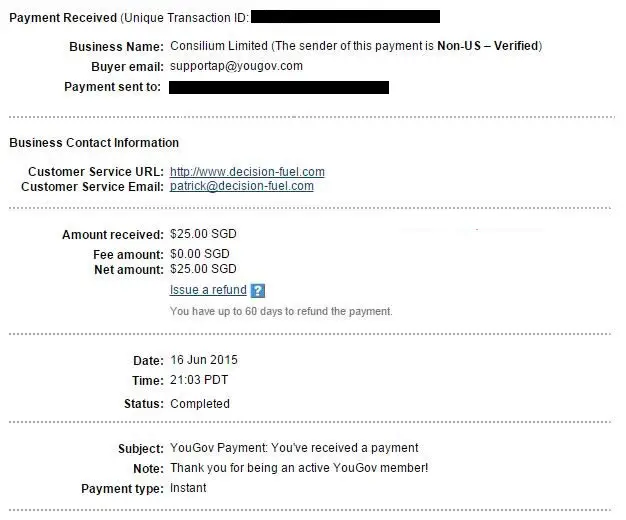 yougov payment proof